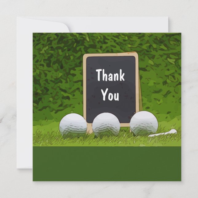 Golf Postcard with thank you word on black board (Front)