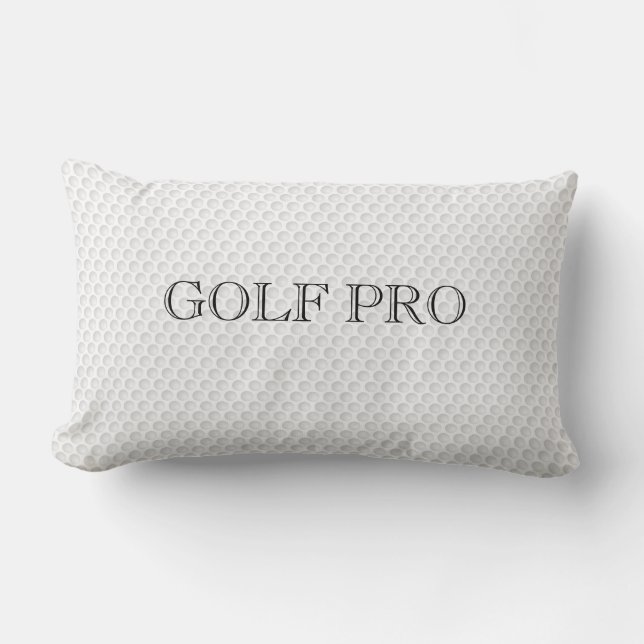 Golf Pro Ball Dimples Fun Sports Decor Lumbar Cushion (Front)