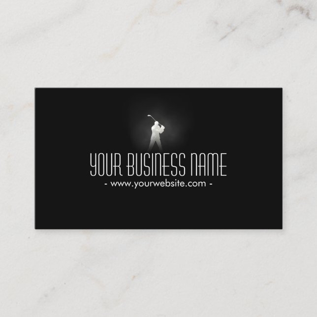 Golf Pro Professional Classy Dark Business Card (Front)