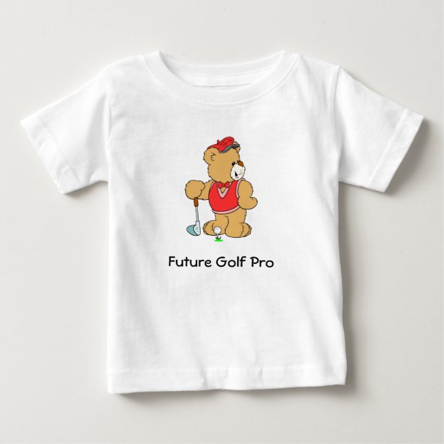 Golf Pro Teddy Bear Baby T-Shirt (Front)
