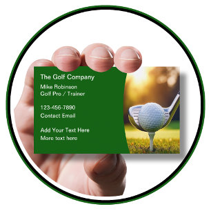 Golf Pro Trainer And Instructor Business Cards