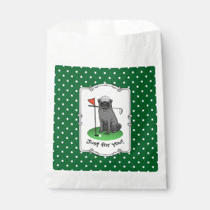 Golf Pug Playing Golf (black) Cute Dog Funny Favour Bags