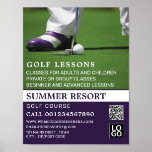Golf Putt, GoIf Lesson Advertising Poster