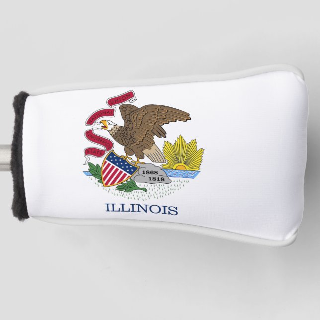 Golf Putter Cover with Flag of Illinois, USA (Front)