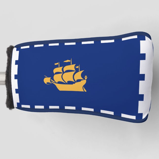 Golf Putter Cover with Flag of Quebec City, Canada (Front)