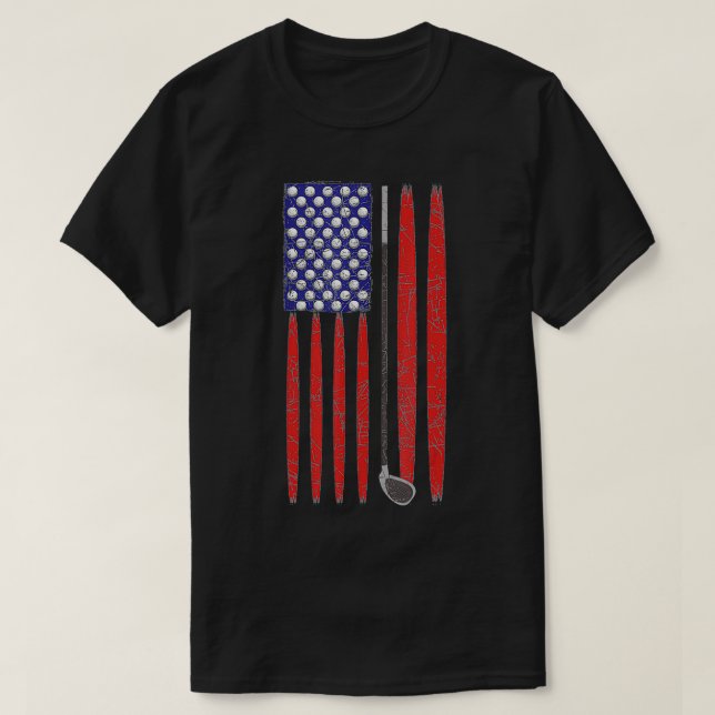 Golf Putter Independence Day Golfing Par Golfer Pa T-Shirt (Design Front)