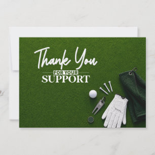 Golf Putting Green Flat Lay Thank You Card
