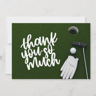 Golf Putting Green Flat Lay Thank You Card