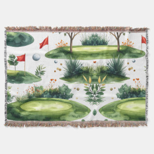 Golf Putting Green Throw Blanket