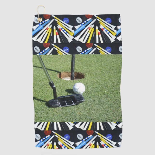 Golf Putting On The Green, Towel (Front)