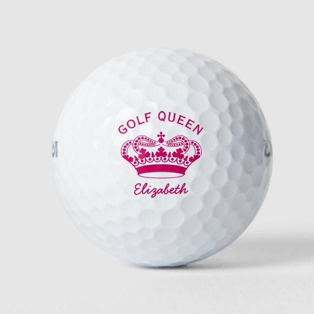 Golf Queen Hot Pink Crown Balls (Front)