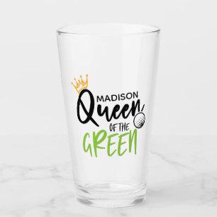 Golf Queen Of The Green Funny Modern Personalised Glass