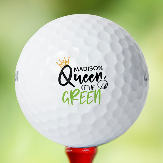 Golf Queen Of The Green Funny Modern Personalised Golf Balls (Creator Uploaded)
