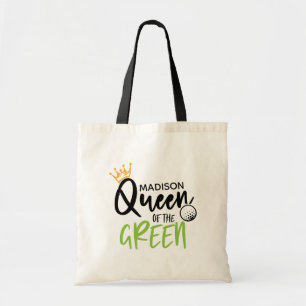 Golf Queen Of The Green Funny Modern Personalised Tote Bag