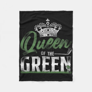 Golf Queen Vintage Crown Queen Of The Green Fleece Blanket