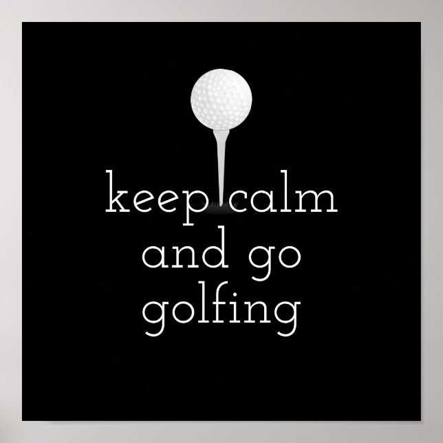 golf quote poster for golfers black and white (Front)