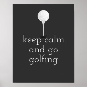 golf quote poster for golfers grey and white
