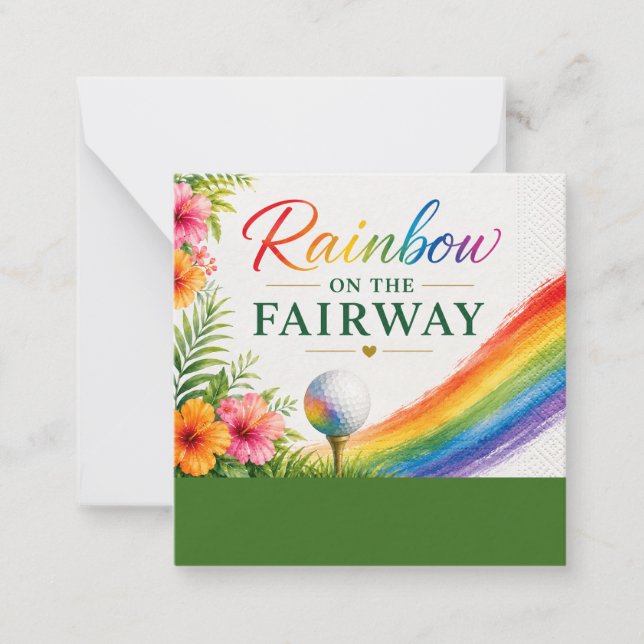 Golf Rainbow on the Fairway Pride Golf Celebration Card (Front)