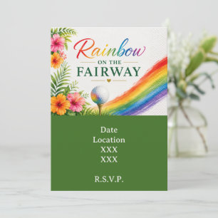 Golf Rainbow on the Fairway Pride Golf Celebration Invitation