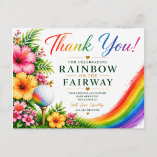 Golf Rainbow on the Fairway Pride Golf Celebration Postcard