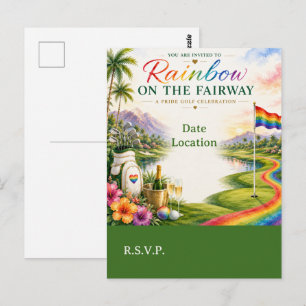 Golf Rainbow on the Fairway Pride Golf Celebration Postcard