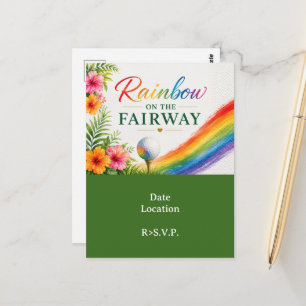 Golf Rainbow on the Fairway Pride Golf Celebration Postcard
