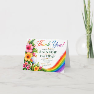 Golf Rainbow on the Fairway Pride Golf Celebration Thank You Card