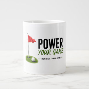 Golf Red Flag Golf Lifestyle Typography Design Large Coffee Mug