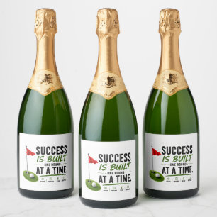 Golf red flag Golf Lifestyle Typography Design Sparkling Wine Label