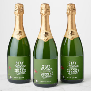 Golf red flag Golf Lifestyle Typography Design Sparkling Wine Label