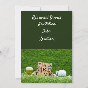 Golf rehearsal Dinner Invitation with ball & beer