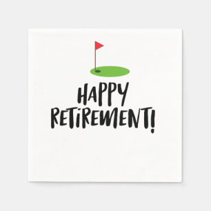 Golf Retire Happy Retirement with golf flag Napkin