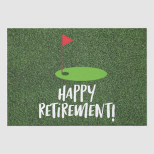 Golf Retire Happy Retirement with golf flag Tissue Paper