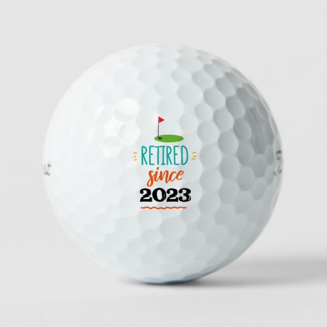 Golf Retire Since 20xx with flag gofer retirement  Golf Balls (Front)