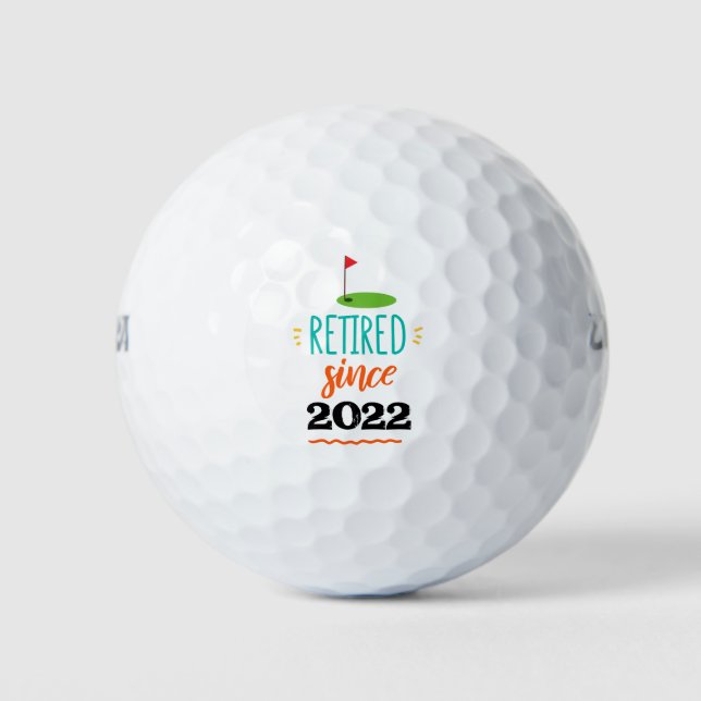Golf Retire Since 20xx with flag gofer retirement Golf Balls (Front)
