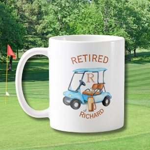Golf Retired Monogram Name  Coffee Mug