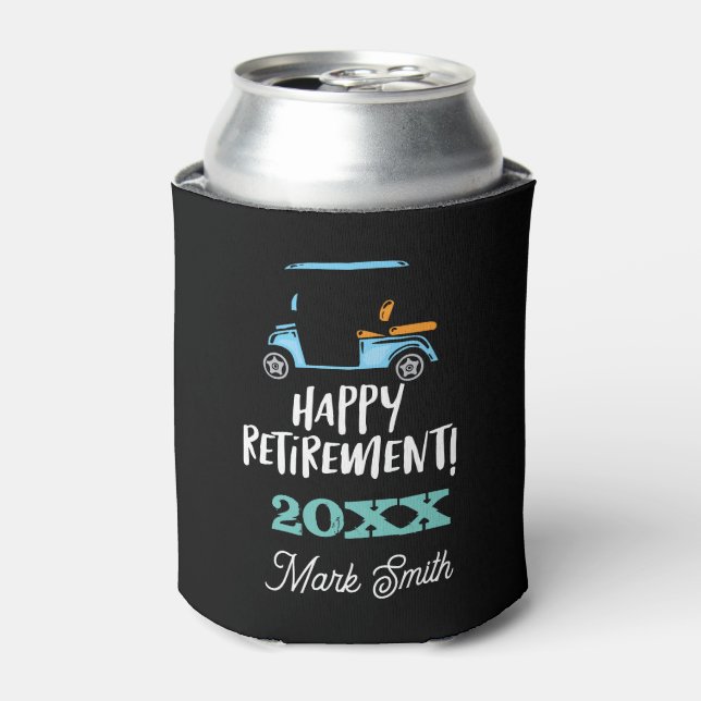 Golf retirement can cooler for retirement party (Can Front)