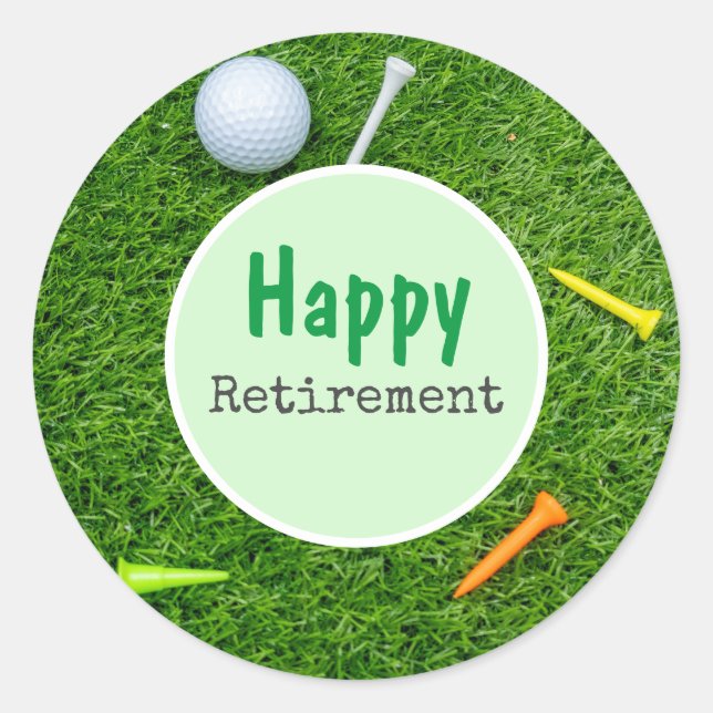 Golf Retirement Classic Round Sticker (Front)