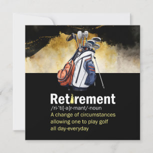 Golf Retirement definition for golfer Card