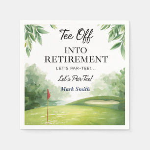 Golf Retirement for golfer on putting green Napkin