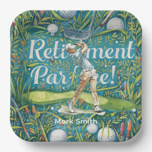 Golf  retirement for golfer  paper plate