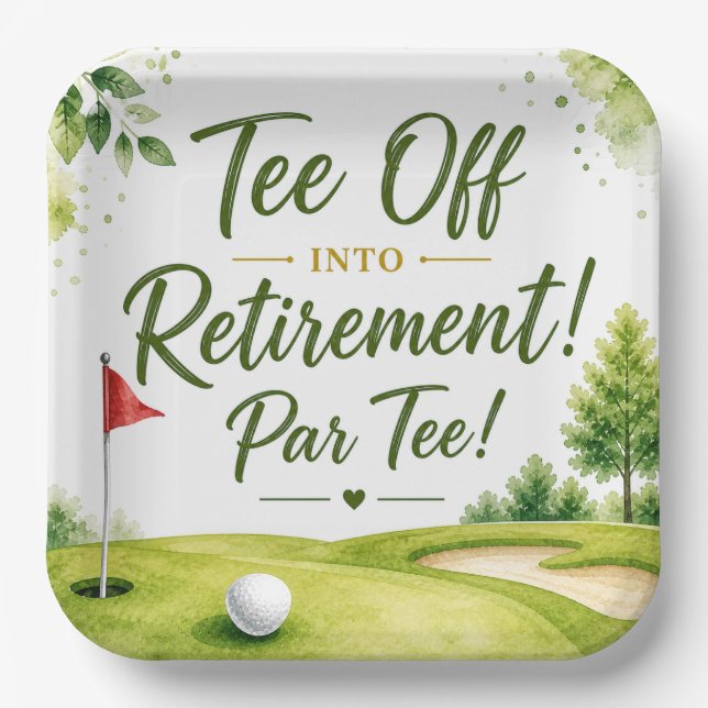 Golf  retirement for golfer  paper plate (Front)