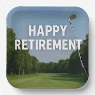 Golf  retirement for golfer  paper plate