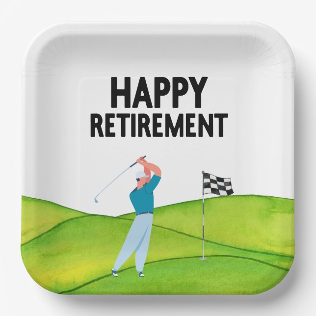 Golf  retirement for golfer  paper plate (Front)