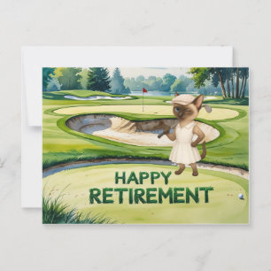 Golf retirement for Siamese Cat lovers Postcard