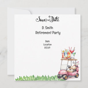 Golf retirement  for woman golfer save the date