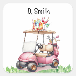 Golf retirement for woman golfer square sticker