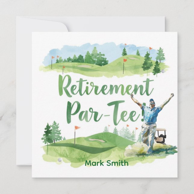 Golf retirement golfer invitation (Front)