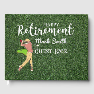 Golf  Retirement Guest book for Golfer Gift Ideas