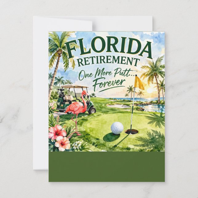 Golf Retirement in Florida themed Card (Front)